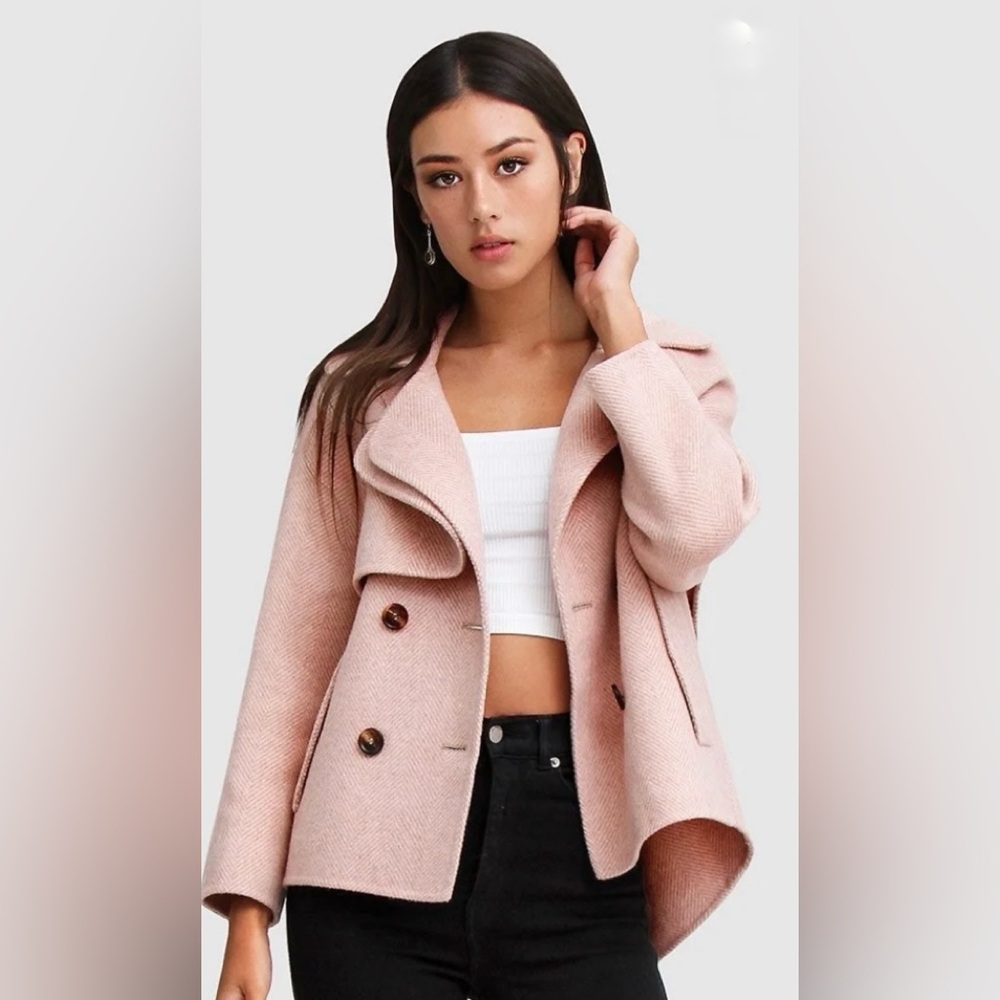 Belle & Bloom Pink Double-Breasted Coat (Designed in Australia) - Picture 2 of 13